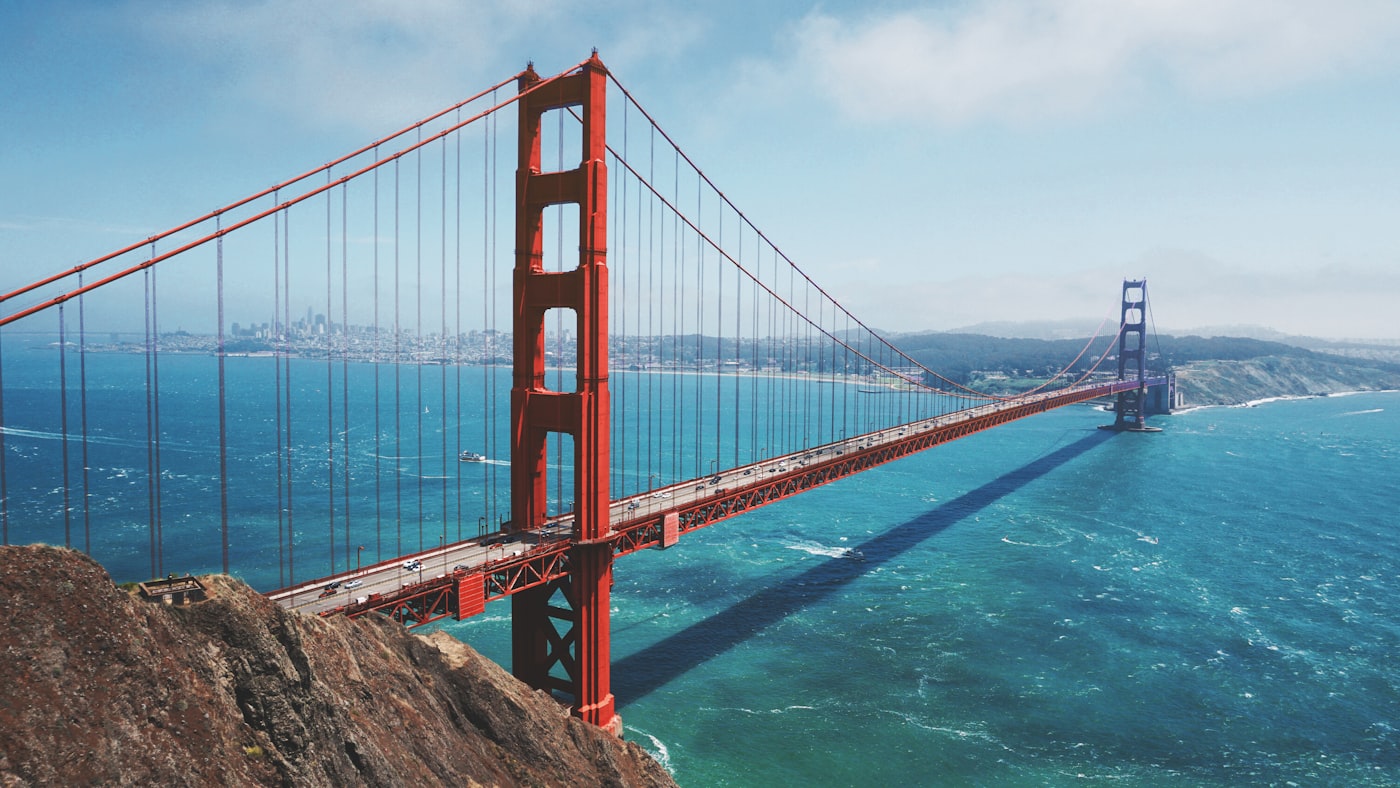 San Francisco city view with the Golden Gate Bridge
